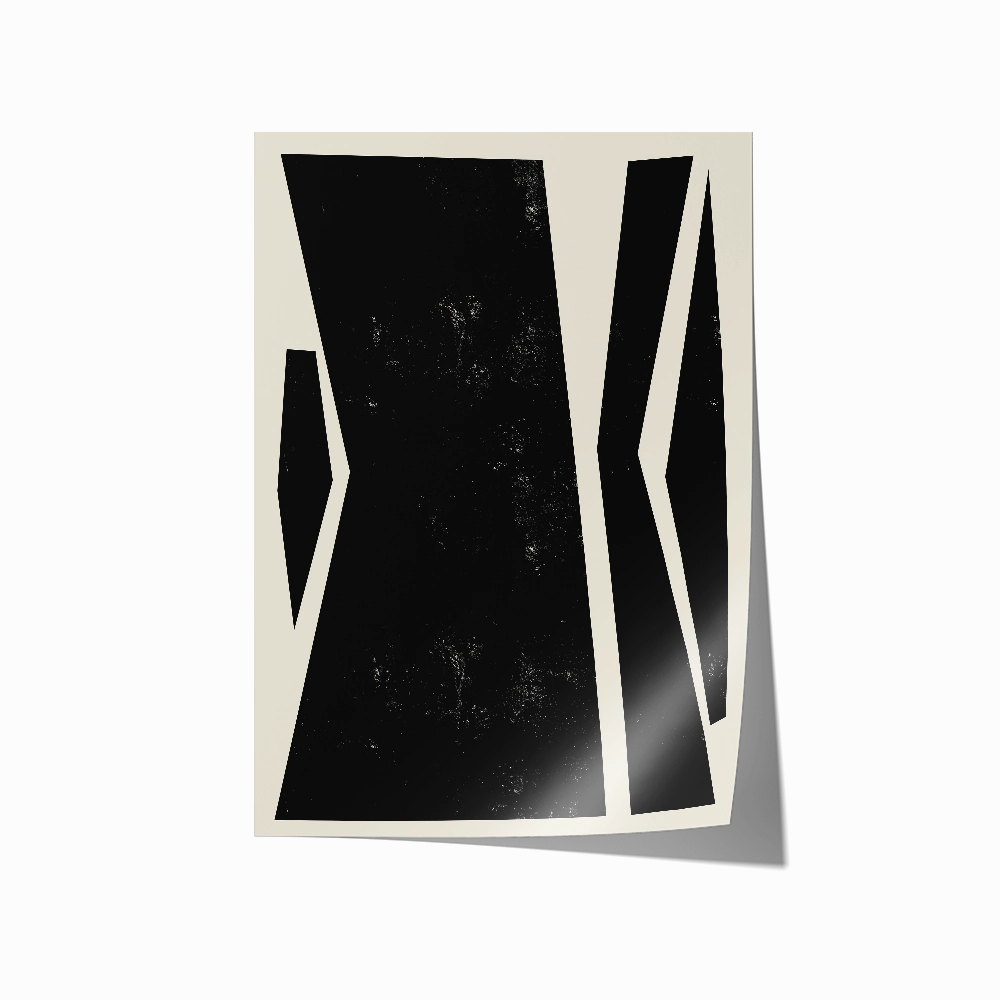 Abstract Squares Center Black