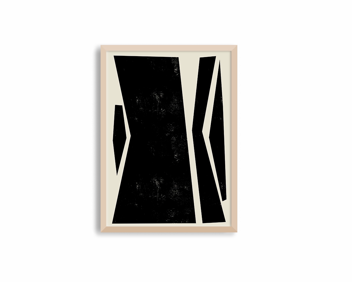 Abstract Squares Center Black