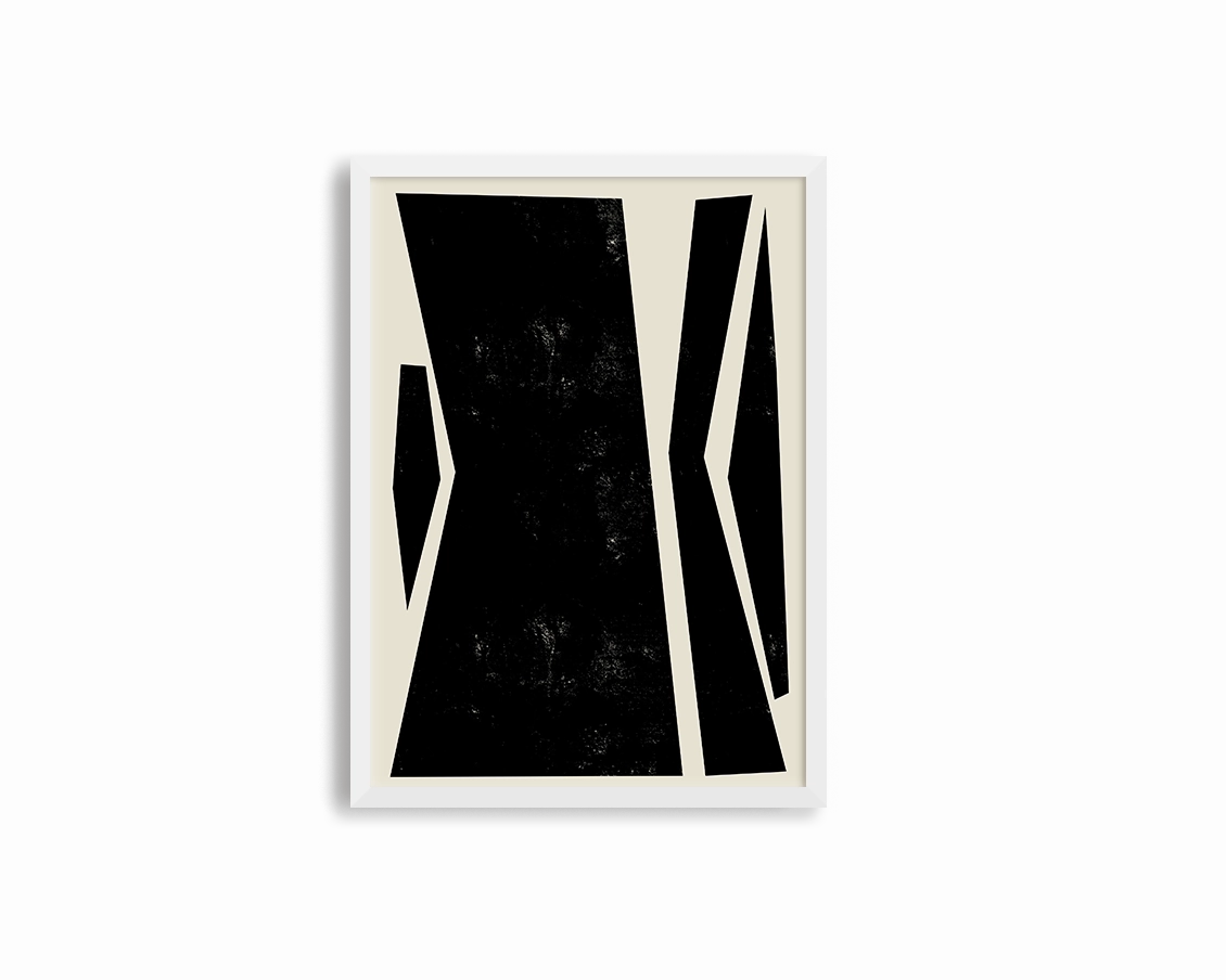 Abstract Squares Center Black