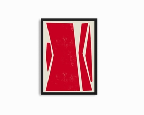 Abstract Squares Center Redmodern abstract painting decor