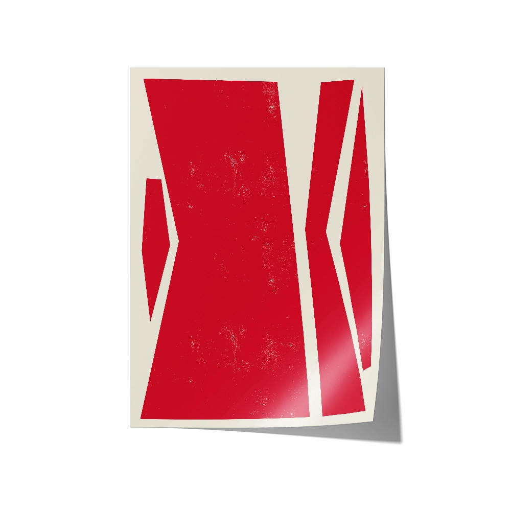 Abstract Squares Center Red