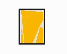 Abstract Squares Left Yellowmodern abstract painting decor