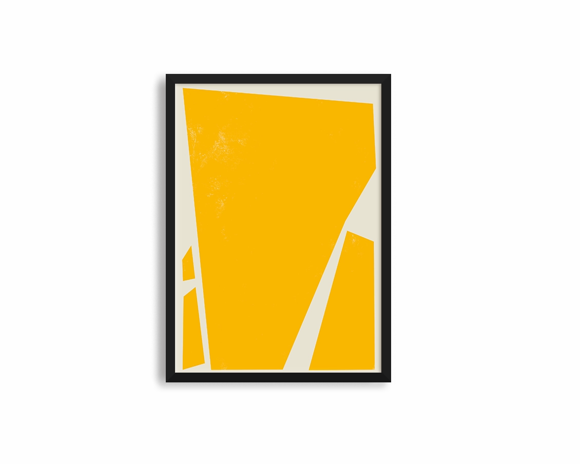 Abstract Squares Left Yellowmodern abstract painting decor