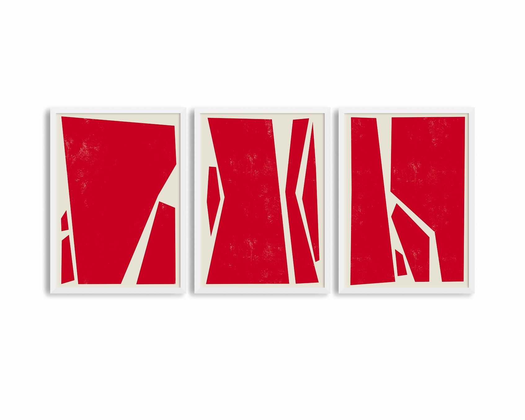 Abstract Squares Red Trio Set