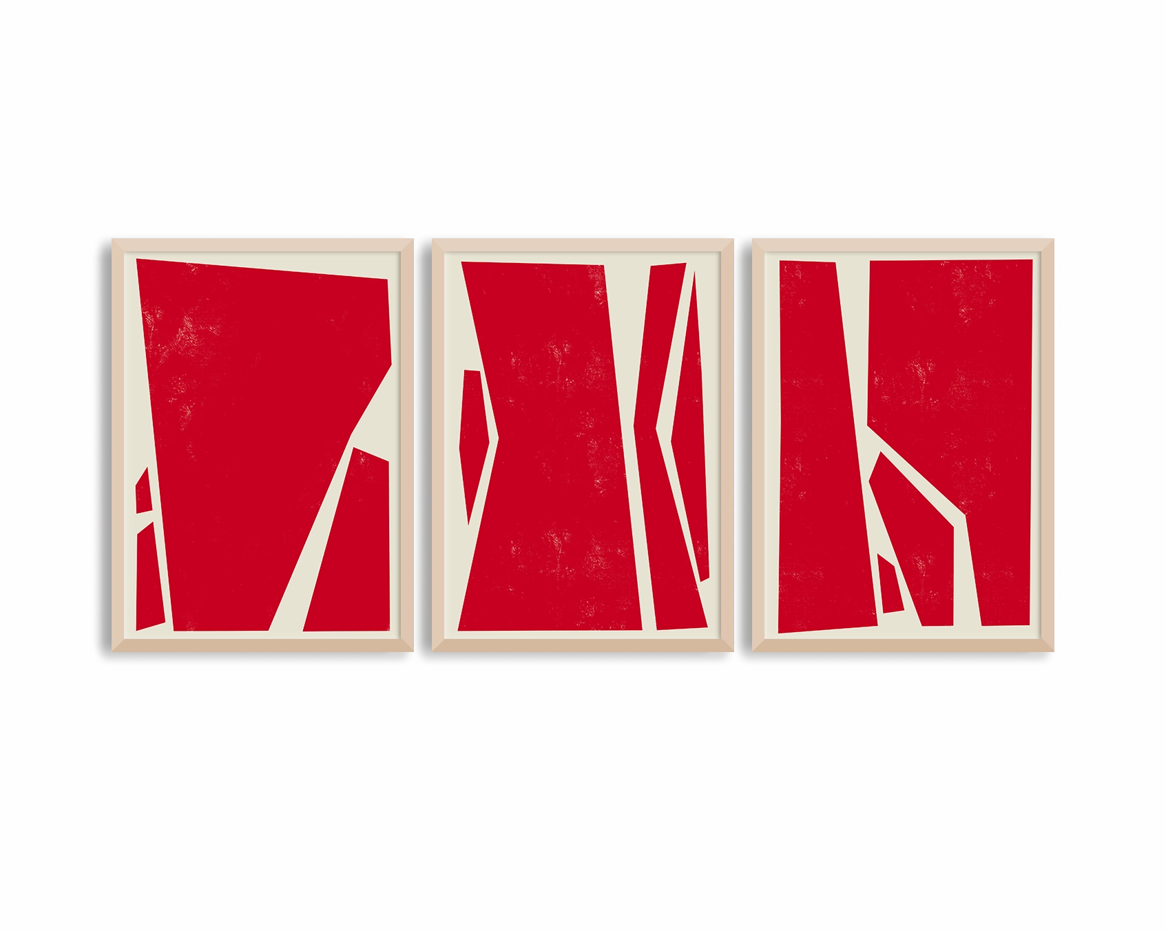 Abstract Squares Red Trio Set
