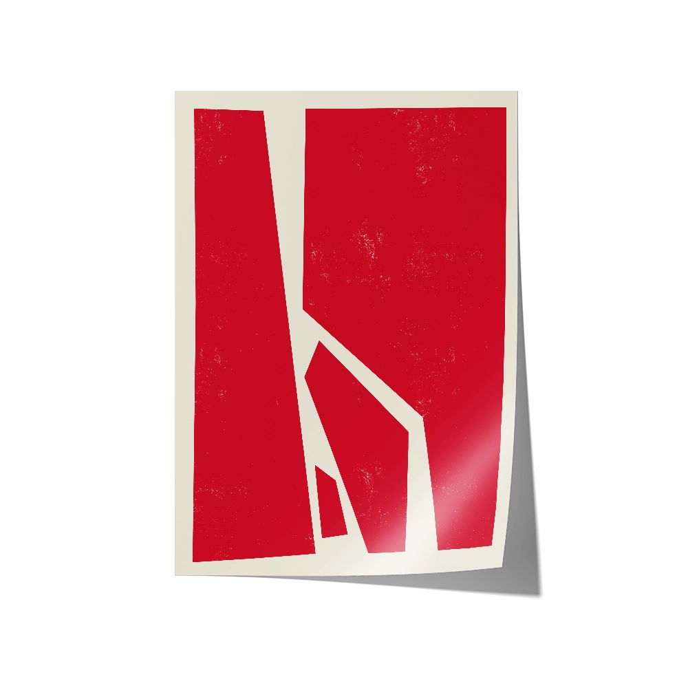 Abstract Squares Right Red