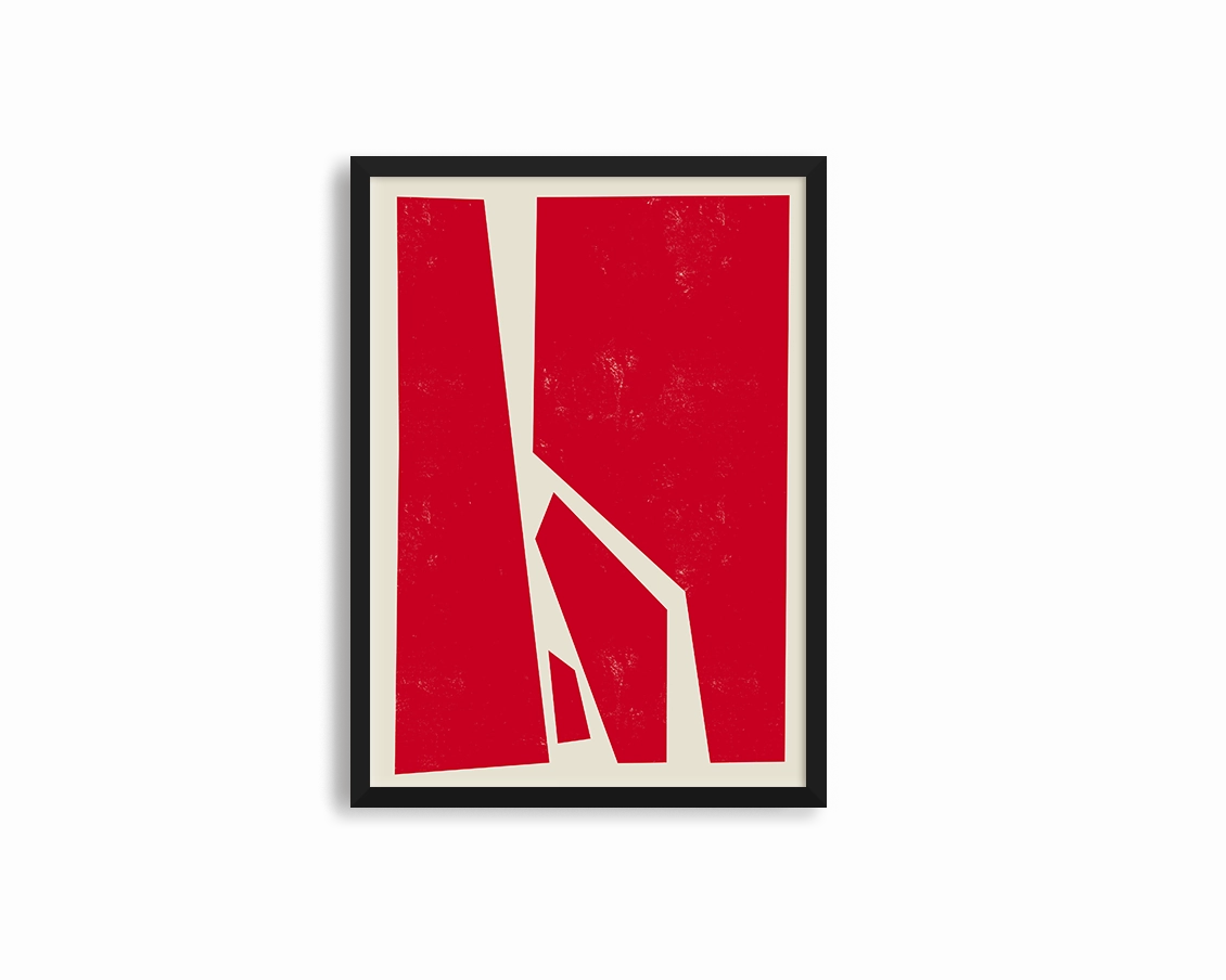 Abstract Squares Right Redmodern abstract painting decor