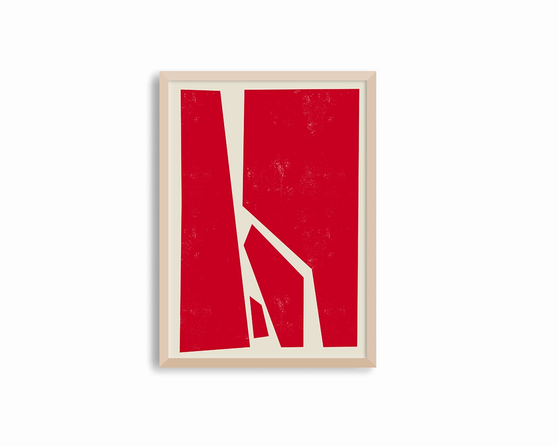 Abstract Squares Right Red