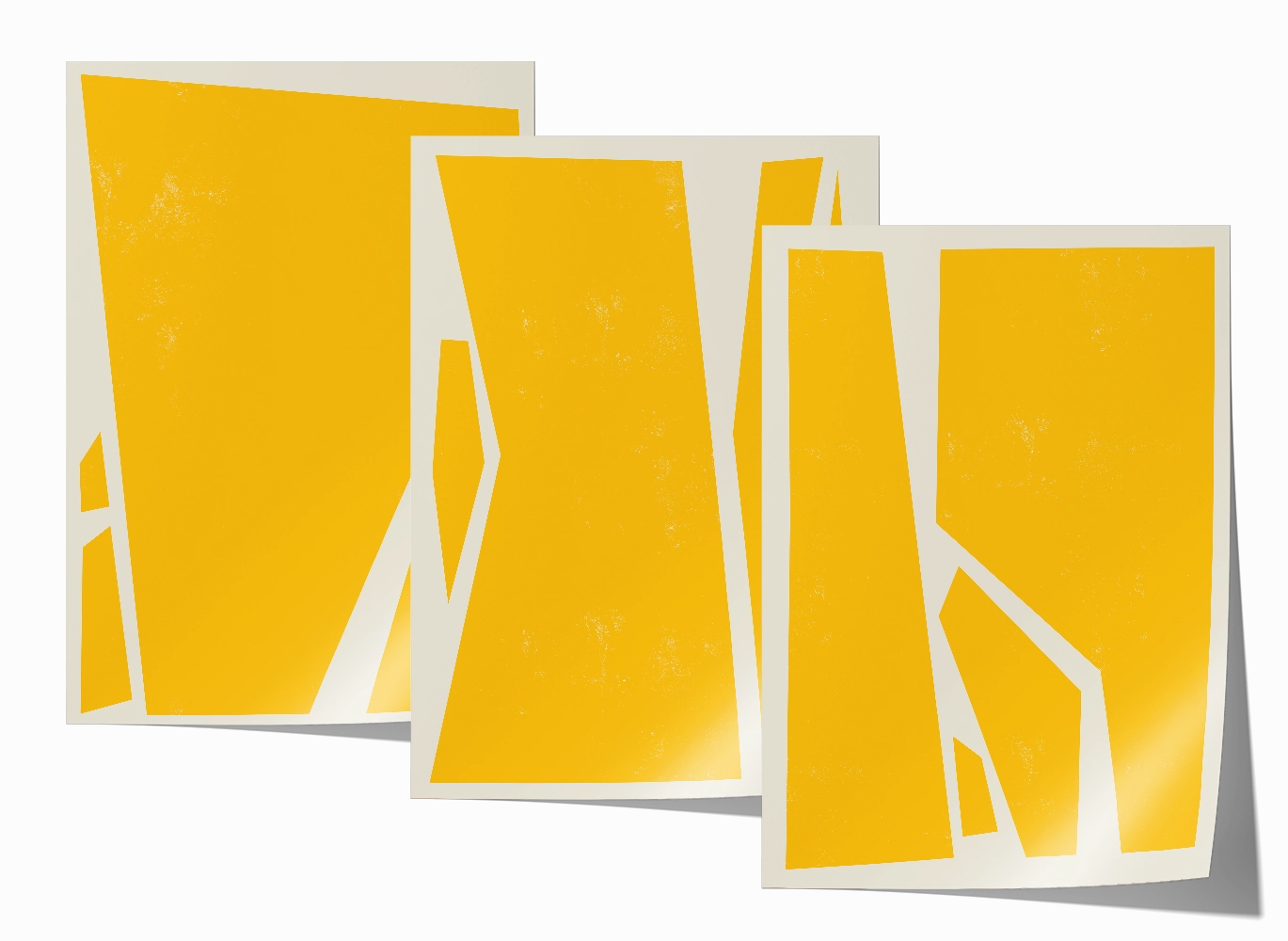 Abstract Squares Yellow Trio Set