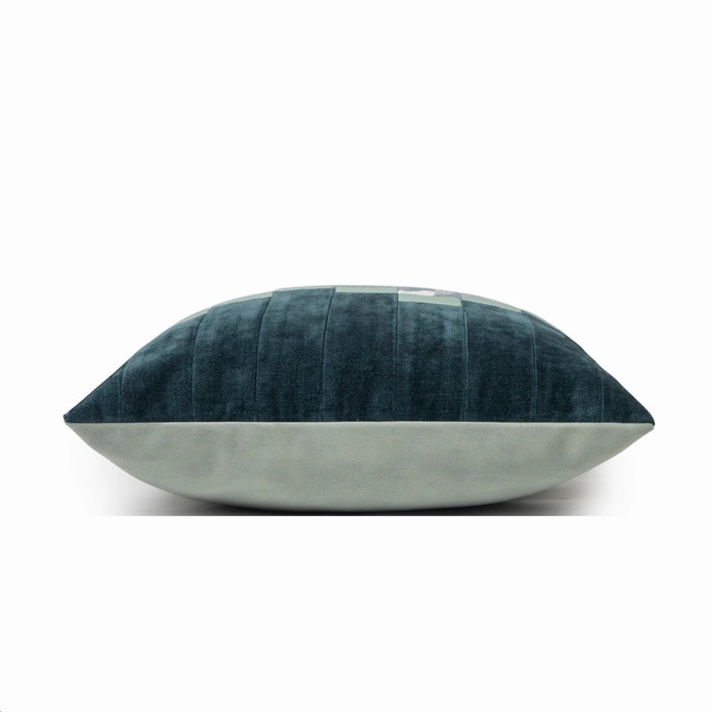 Abstract Teal and Beige Throw Cushion