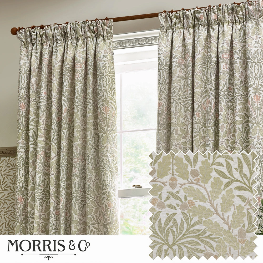 Acorn Multi Floral Jacquard Pencil Pleat Curtains Stone/Sagehome decor ,wall decor 