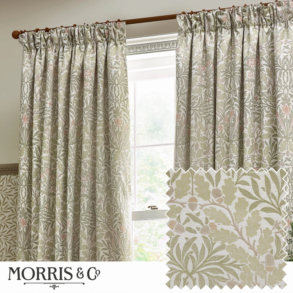 Acorn Multi Floral Jacquard Pencil Pleat Curtains Stone/Sagebedding sets ,throw blankets 