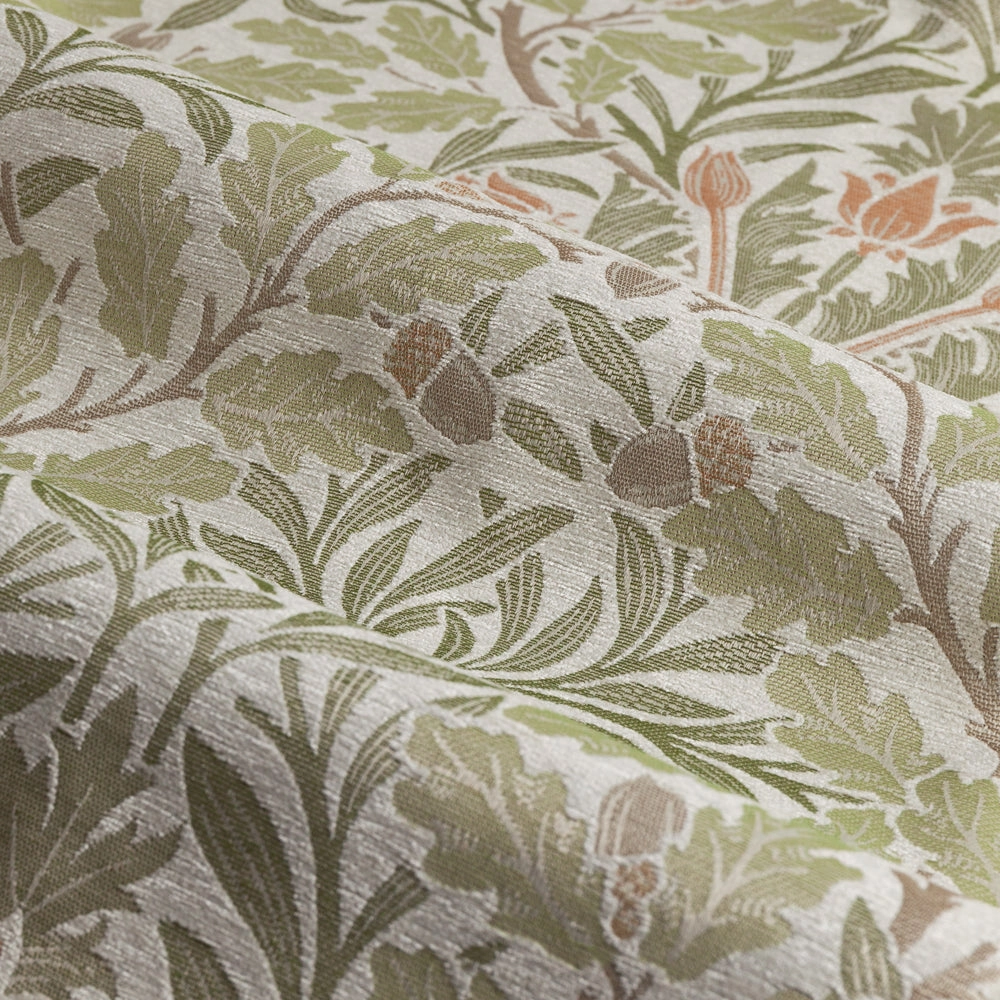 Acorn Multi Floral Jacquard Pencil Pleat Curtains Stone/Sage