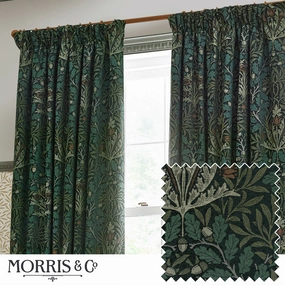 Acorn Multi Floral Jacquard Pencil Pleat Curtains Thyme/Foresthome decor ,wall decor 