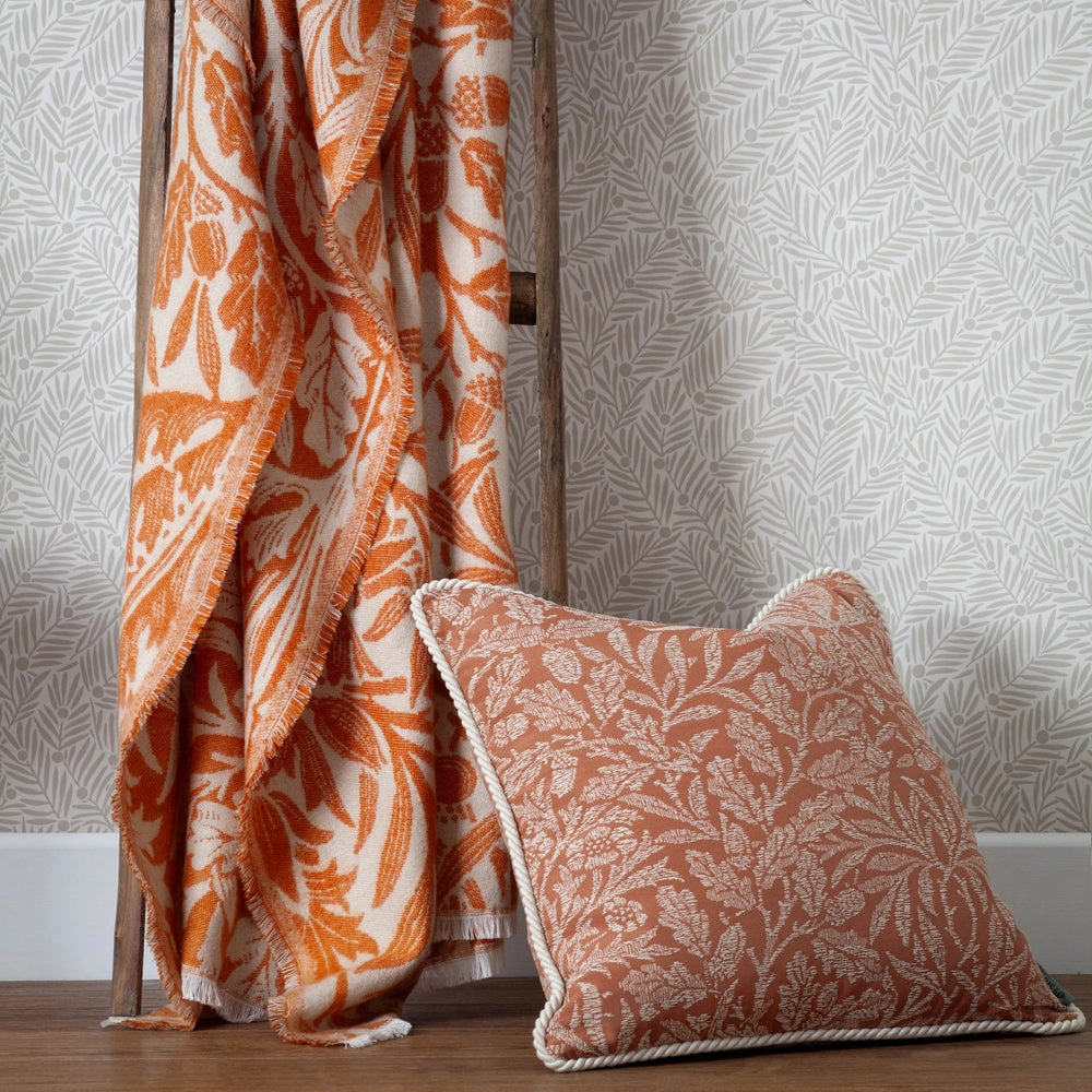 Acorn Tonal Jacquard Throw Brick