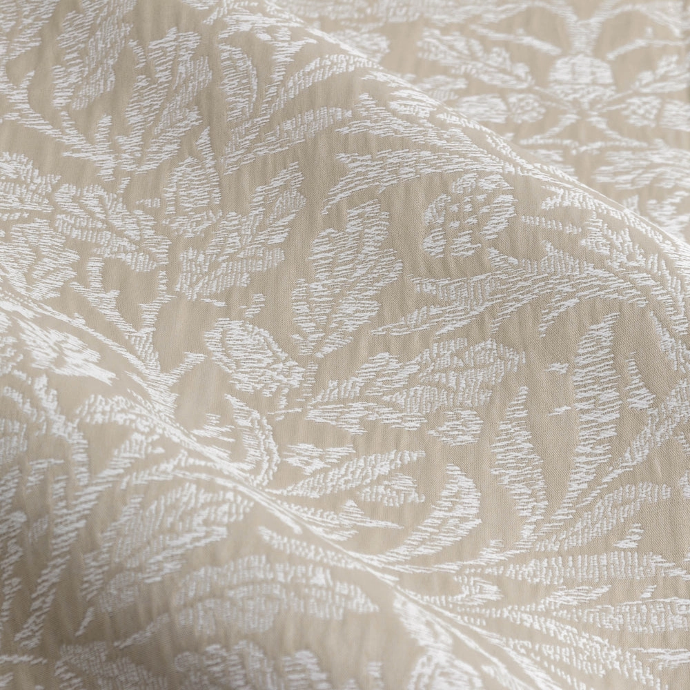 Acorn Tonal Matt Jacquard Pencil Pleat Curtains Linen