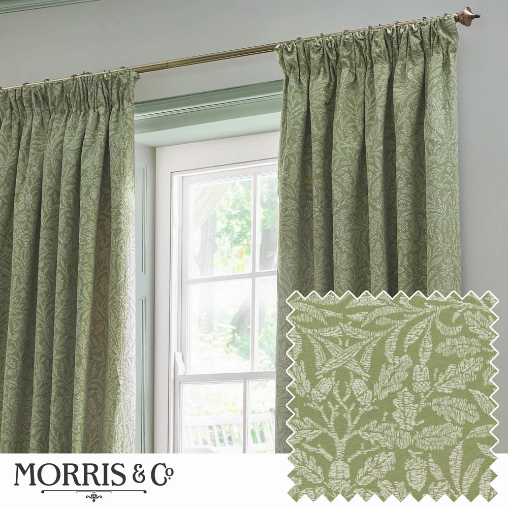 Acorn Tonal Matt Jacquard Pencil Pleat Curtains Sagebedding sets ,throw blankets 