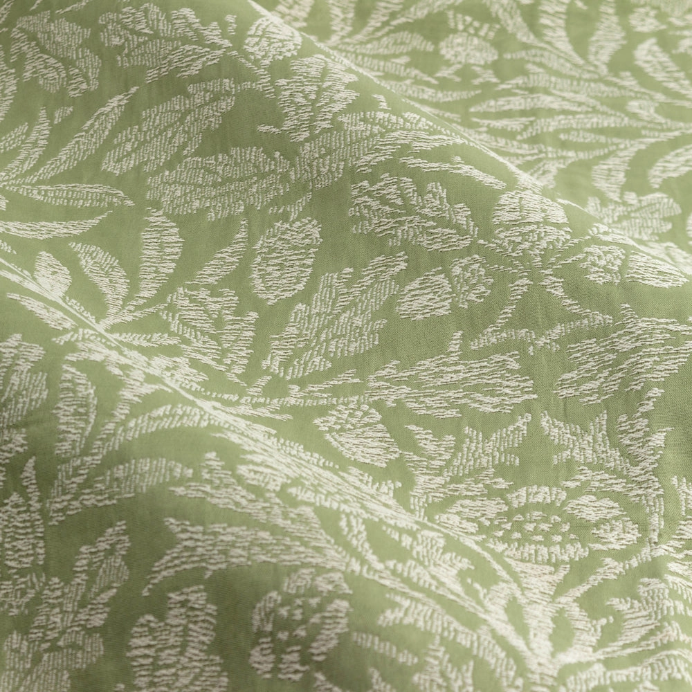 Acorn Tonal Matt Jacquard Pencil Pleat Curtains Sage
