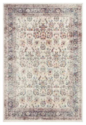 Addison Cream and Purple Multi-Colour Distressed Rugmodern color block patchwork rug