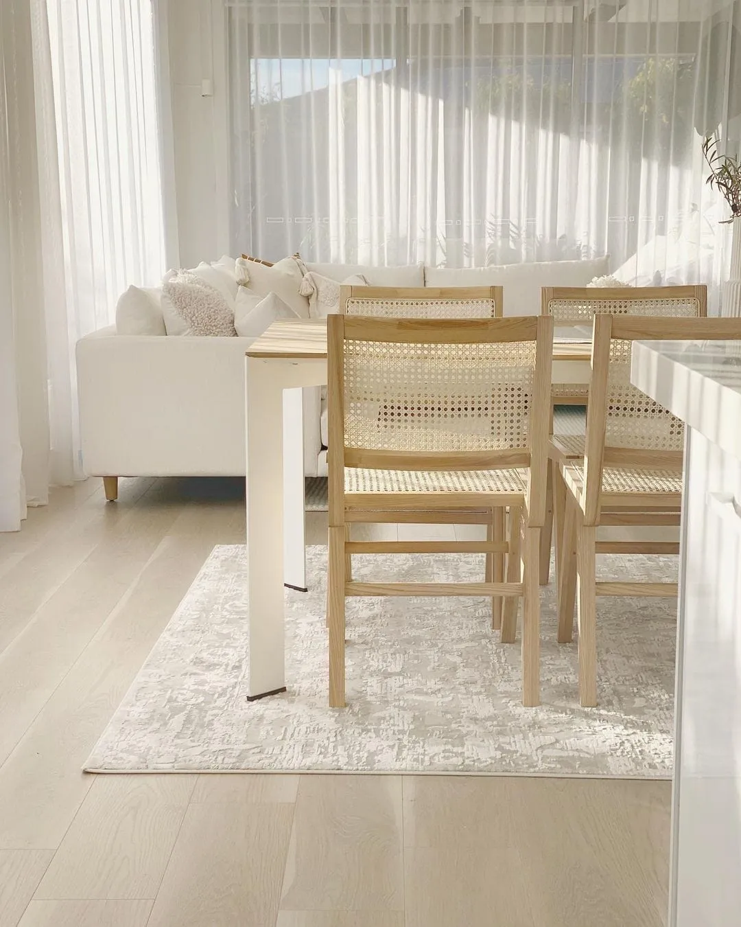 Adela Grey and Ivory Distressed Floral Rug