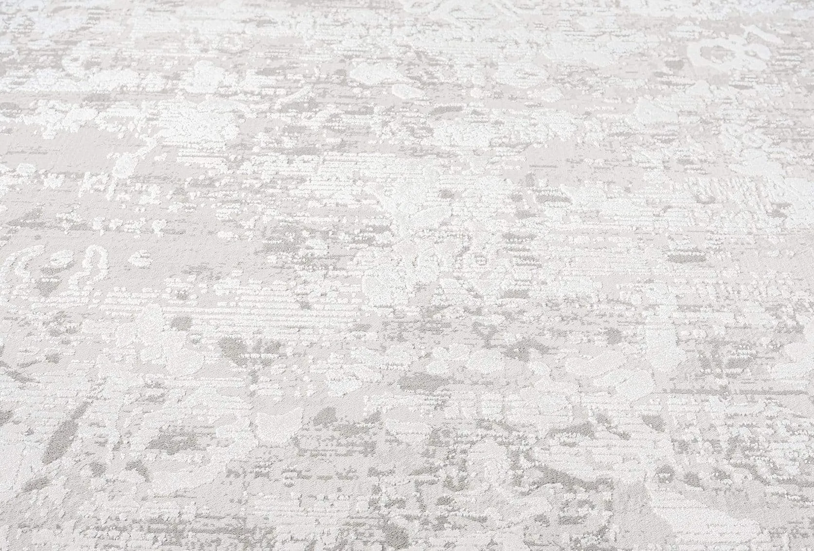 Adela Grey and Ivory Distressed Floral Rug