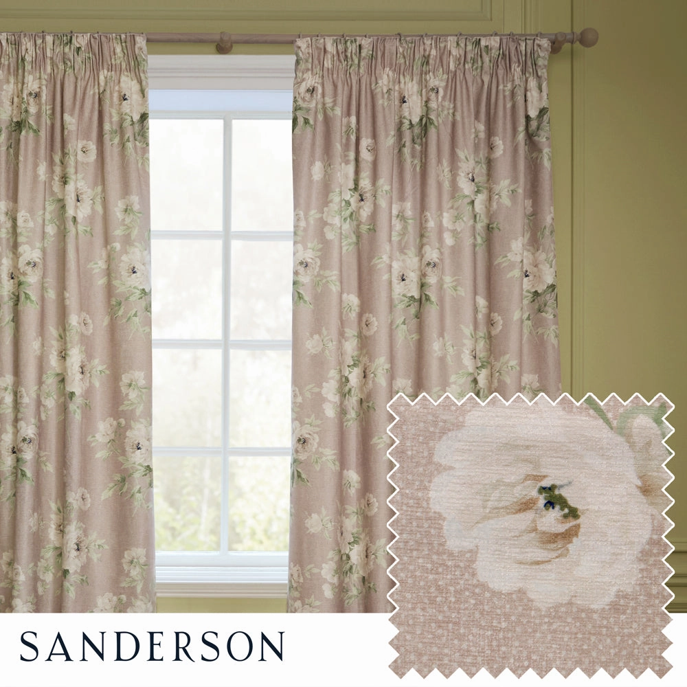 Adele Floral Chenille Pencil Pleat Curtains Rosebedding sets ,throw blankets 