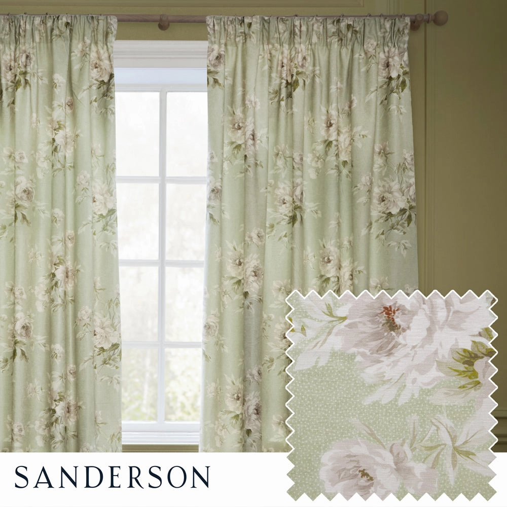 Adele Floral Chenille Pencil Pleat Curtains Sagebedding sets ,throw blankets 