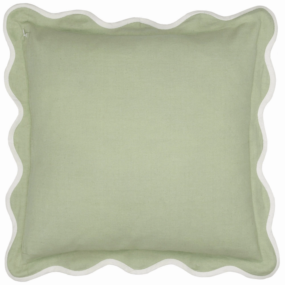 Adele Floral Embroidered Cushion Sage