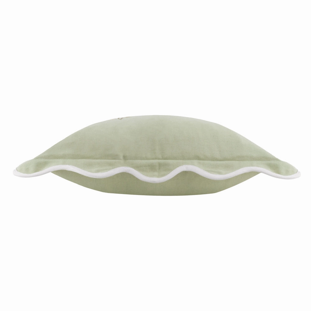 Adele Floral Embroidered Cushion Sage