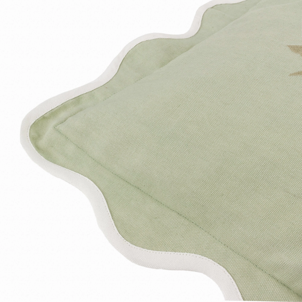 Adele Floral Embroidered Cushion Sage