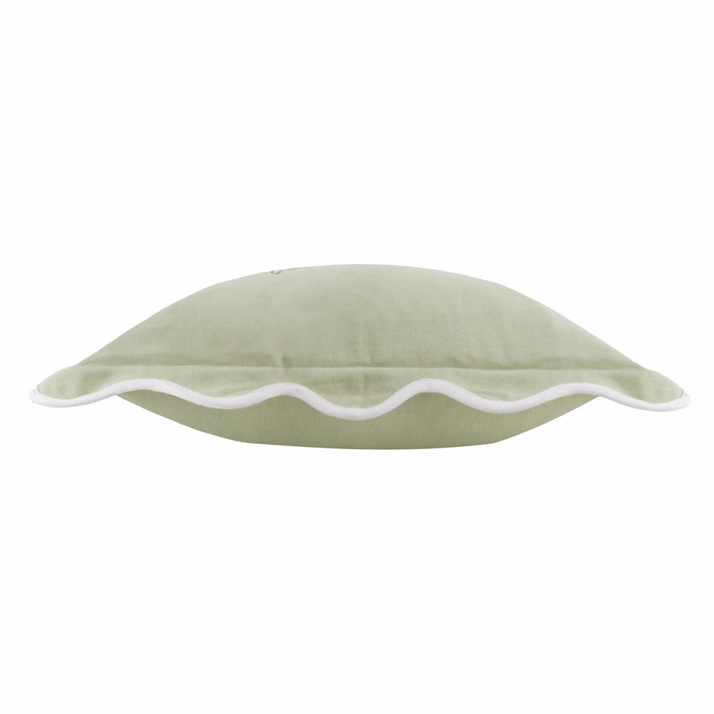 Adele Floral Embroidered Cushion Sage