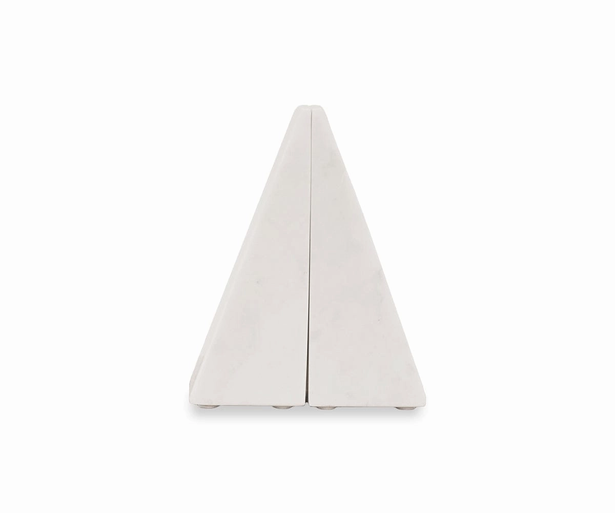 Adia White Marble Bookends