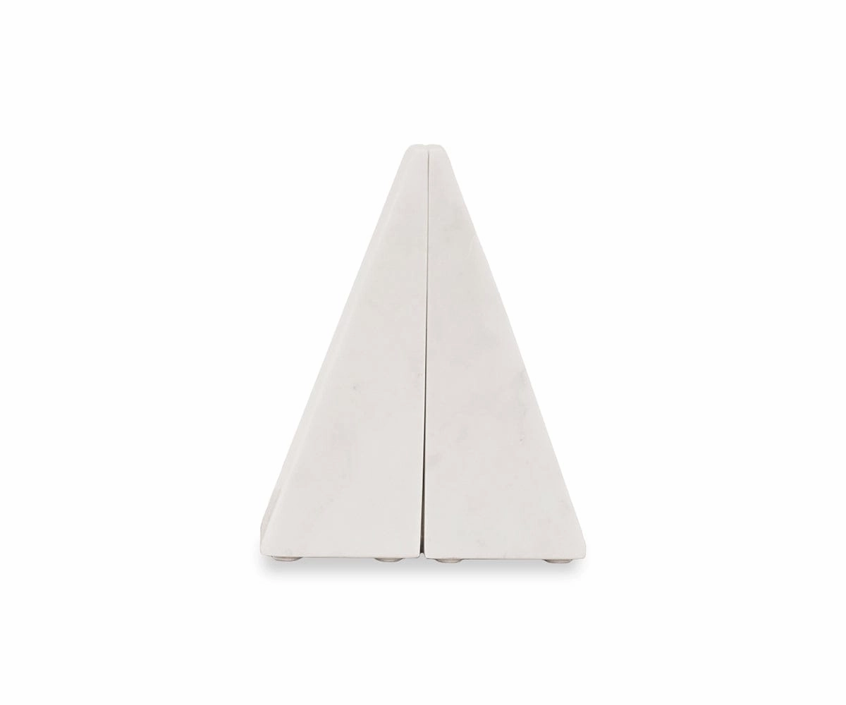 Adia White Marble Bookends