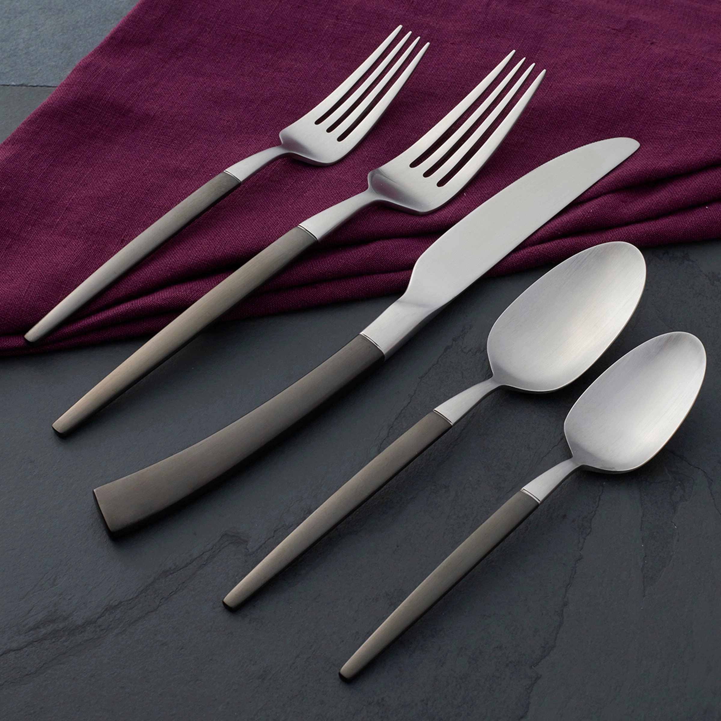 Adjacent Midnight 20 Piece Flatware Set