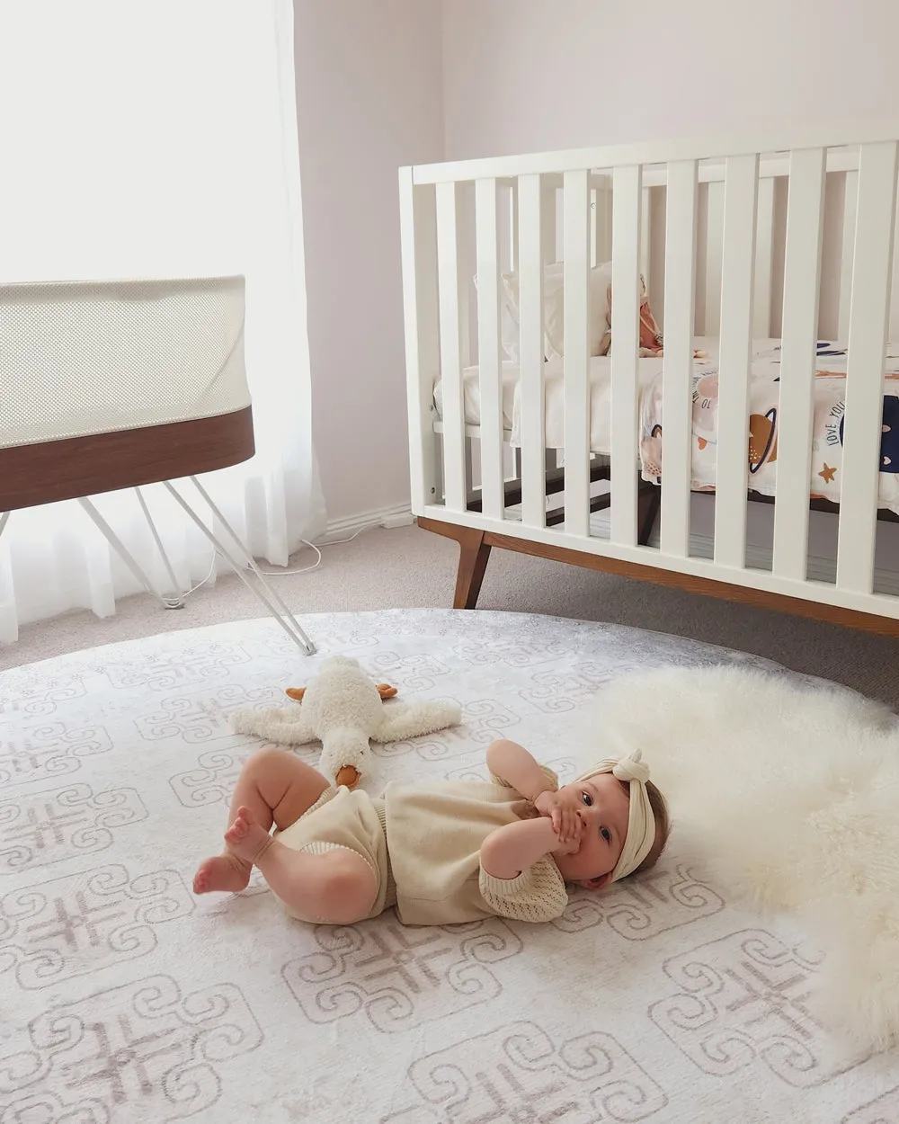 Aggy Pink Neutral Plush Rollie Pollie Round Playmat