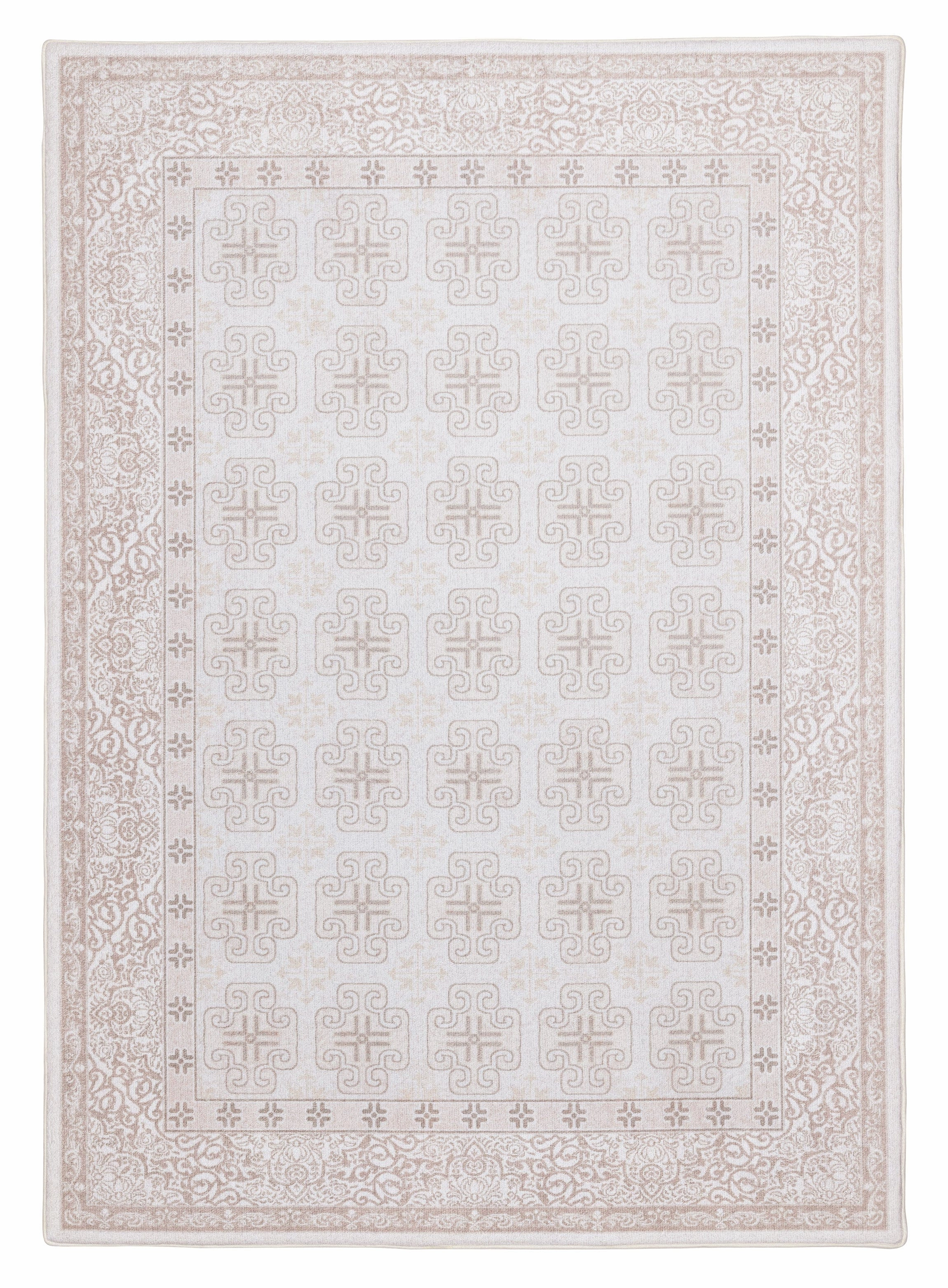 Aggy Pink Neutral Plush Rollie Pollie Playmatmodern color block patchwork rug