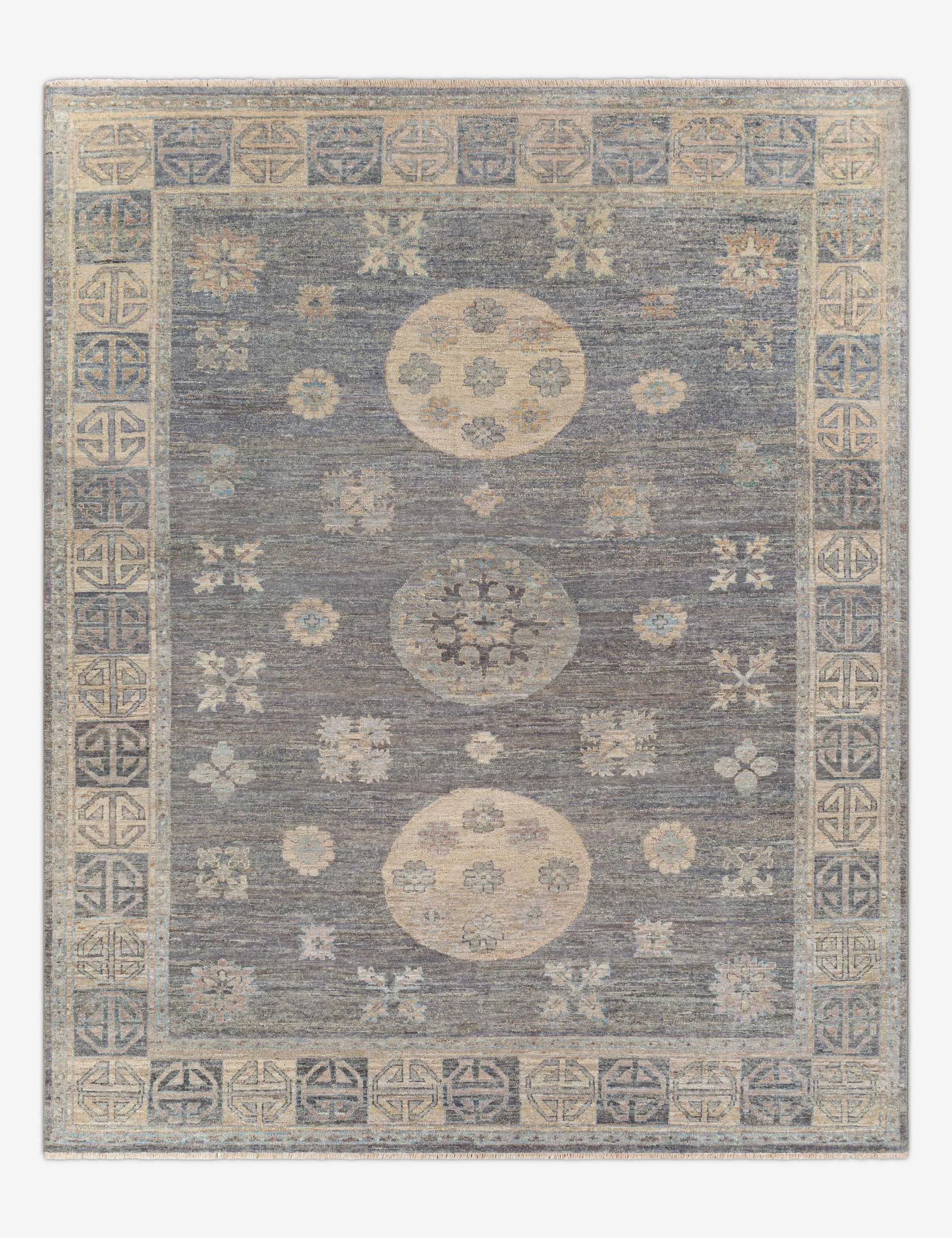 Aguirre Hand-Knotted Wool Rugmodern color block patchwork rug