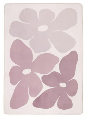 Aica Purple Flowers Rollie Pollie Playmatmodern color block patchwork rug