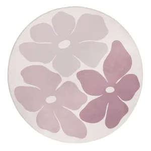 Aica Purple Flowers Rollie Pollie Round Playmatmodern color block patchwork rug
