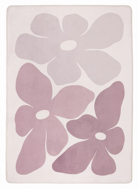 Aica Purple Flowers Rollie Pollie Playmatmodern color block patchwork rug