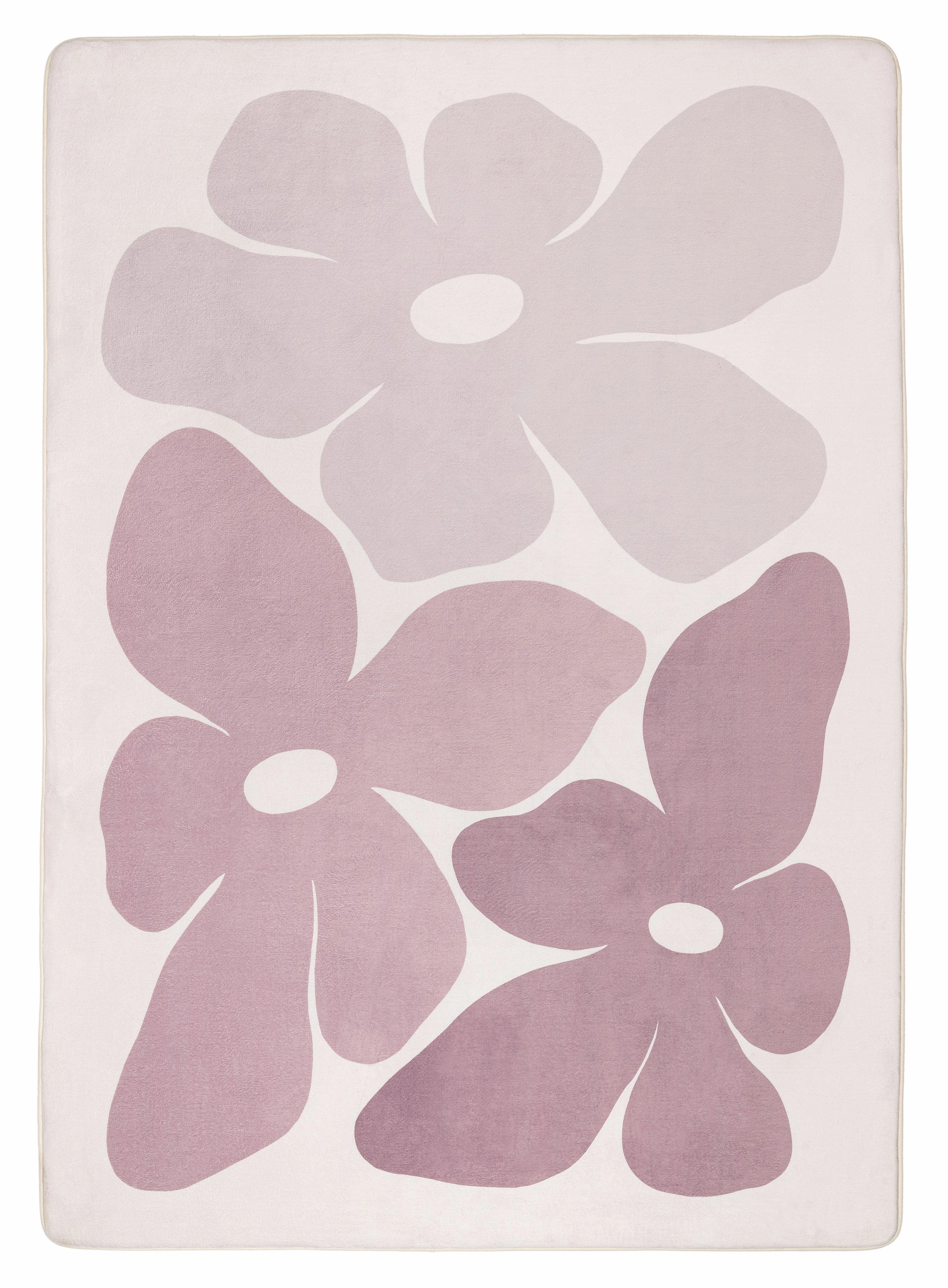 Aica Purple Flowers Rollie Pollie Playmatmodern color block patchwork rug