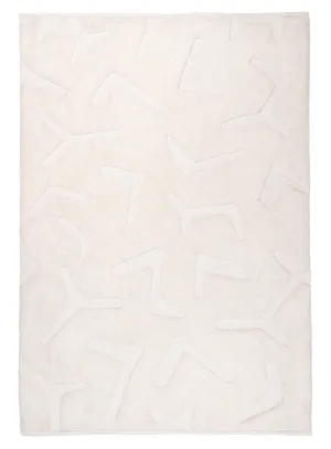 Akkira Abstract Cream Washable Wool Rugmodern color block patchwork rug