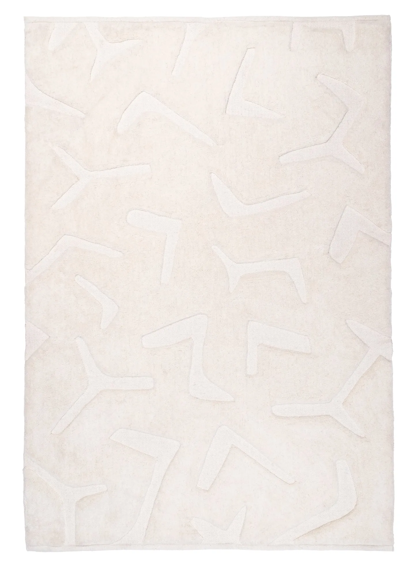 Akkira Abstract Cream Washable Wool Rugmodern color block patchwork rug