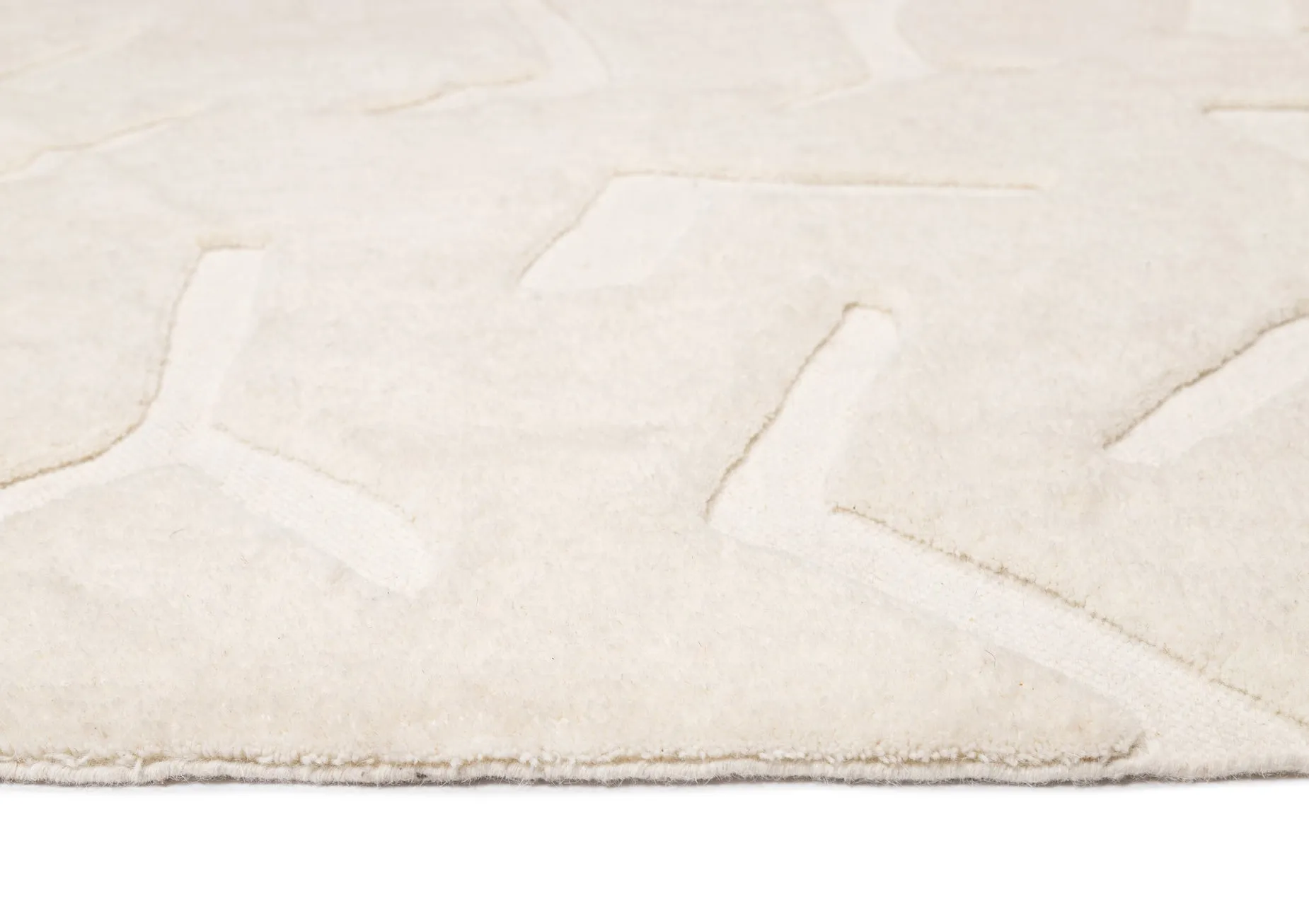 Akkira Abstract Cream Washable Wool Rug