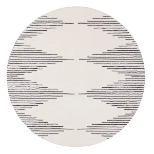 Aldana Black and Cream Tribal Washable Round Rug *NO RETURNS UNLESS FAULTYmodern color block patchwork rug