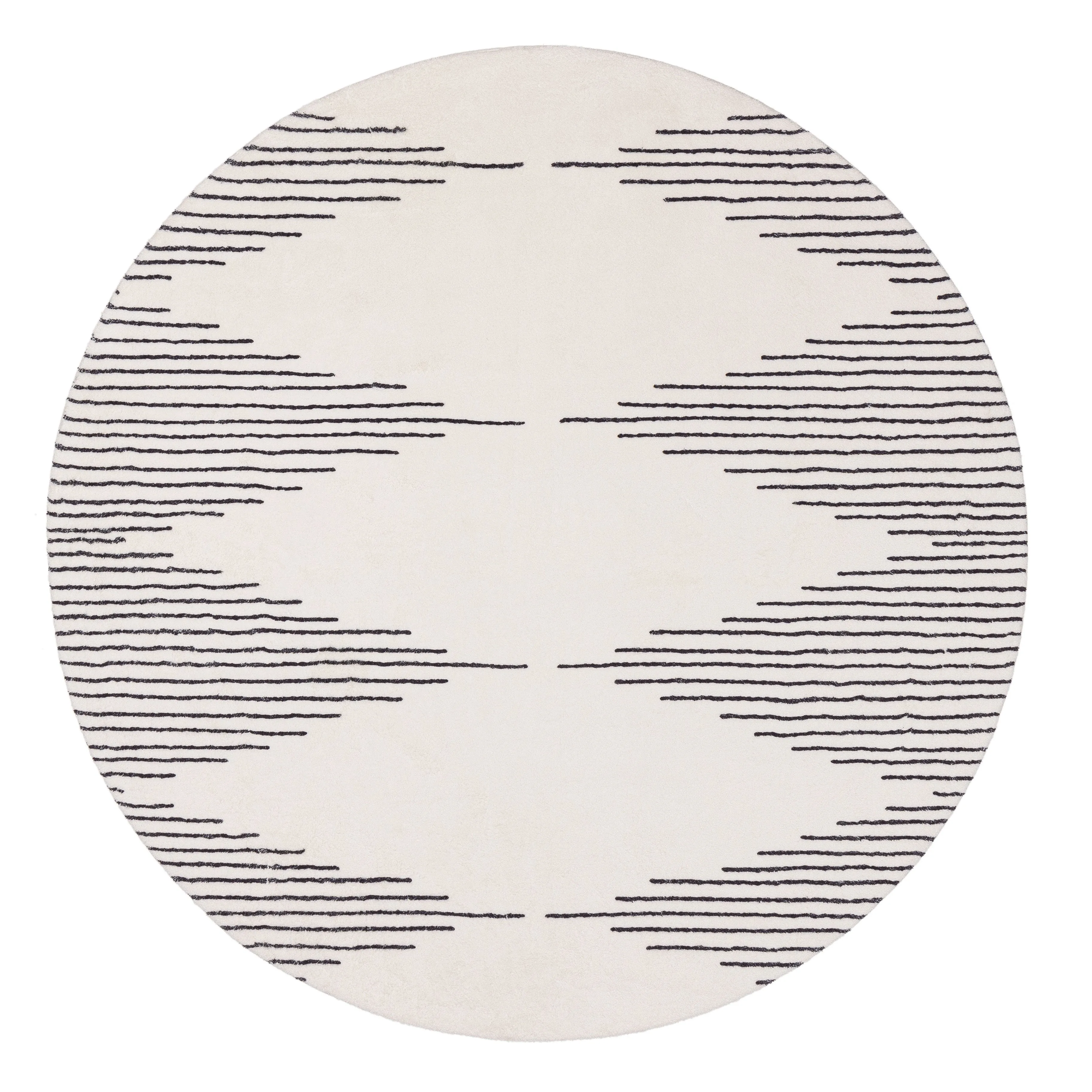 Aldana Black and Cream Tribal Washable Round Rug *NO RETURNS UNLESS FAULTYmodern color block patchwork rug