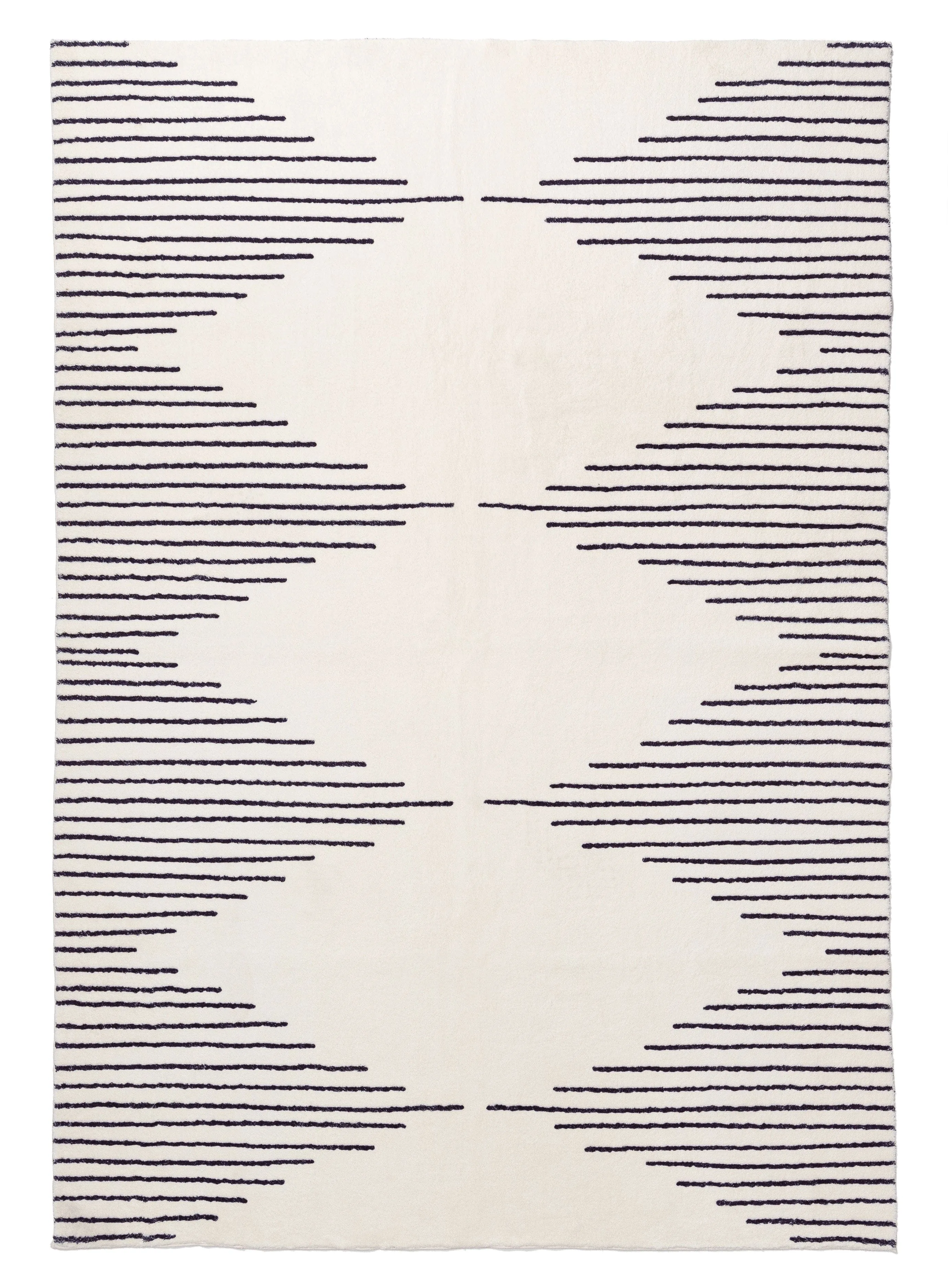Aldana Black and Cream Tribal Washable Rugmodern color block patchwork rug