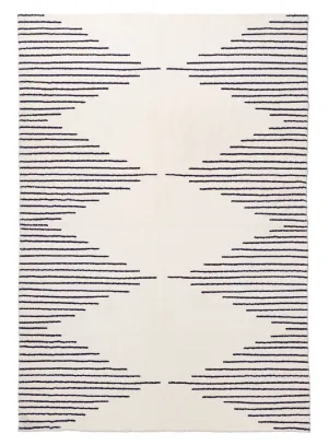 Aldana Black and Cream Tribal Washable Rugmodern color block patchwork rug