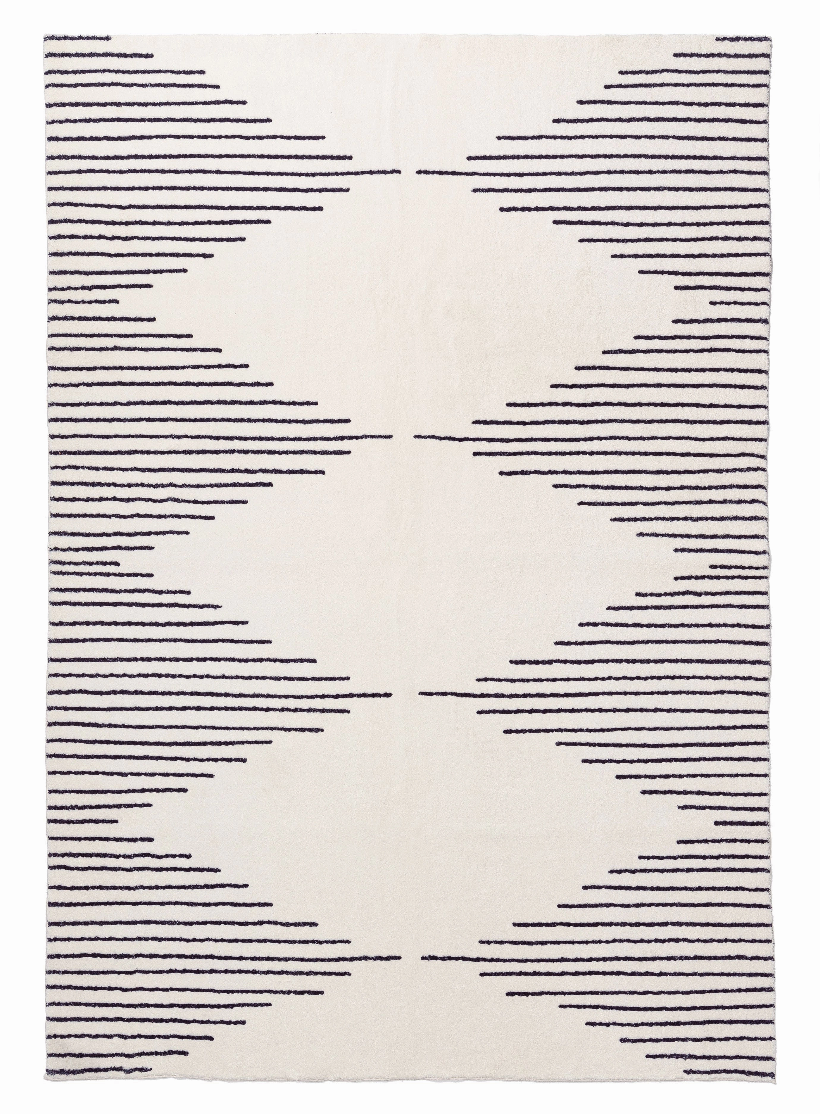 Aldana Black and Cream Tribal Washable Rugmodern color block patchwork rug