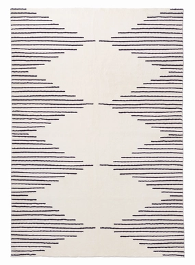 Aldana Black and Cream Tribal Washable Rugmodern color block patchwork rug
